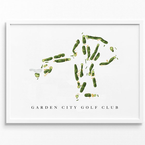 Garden City Golf Club | Garden City, NY | Golf Course Map, Personalized Golf Art Gifts for Men Wall Decor, Custom Watercolor Print