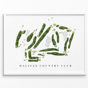 Halifax Country Club / Halifax, VA / Mappa del campo da golf, regali personalizzati di arte del golf per uomini, decorazioni murali, stampa acquerello personalizzata