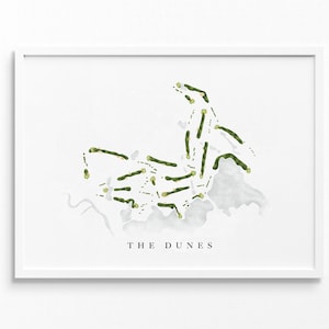 Der Dunes Golf & Beach Club | Myrtle Beach, SC | Golf Platz Karte, Golf Kunst Geschenke für Herren Wanddekoration, Benutzerdefinierte Aquarell Druck