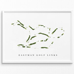 Eastman-golflinks | Grantham, NH | Golfbaankaart, gepersonaliseerde golfkunstcadeaus voor mannen Muurdecoratie, aangepaste aquarelafdruk