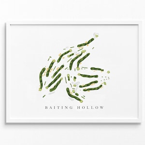 Baiting Hollow-golfclub | New York | Golfbaankaart, gepersonaliseerde golfkunstcadeaus voor mannen Muurdecoratie, aangepaste aquarelafdruk