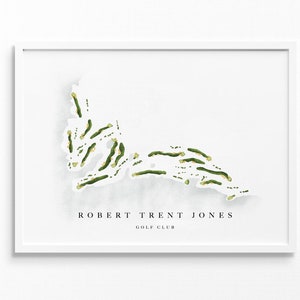 Robert Trent Jones-golfclub | Gainesville, Virginia | Golfbaankaart, gepersonaliseerde golfkunstcadeaus voor mannen Muurdecoratie, aangepaste aquarelafdruk