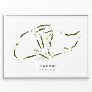 Legends Golf Course | Chateau Elan, GA | Golf Course Map, Personalized Golf Art Gifts for Men Wall Decor, Custom Watercolor Print