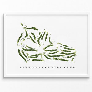 Kenwood Country Club / Cincinnati, OH / Mappa del campo da golf, regali personalizzati di arte del golf per uomini, decorazioni murali, stampa acquerello personalizzata