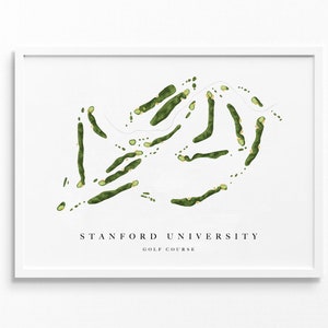 Stanford University-golfbaan | Stanford, Californië | Golfbaankaart, gepersonaliseerde golfkunstcadeaus voor mannen Muurdecoratie, aangepaste aquarelafdruk