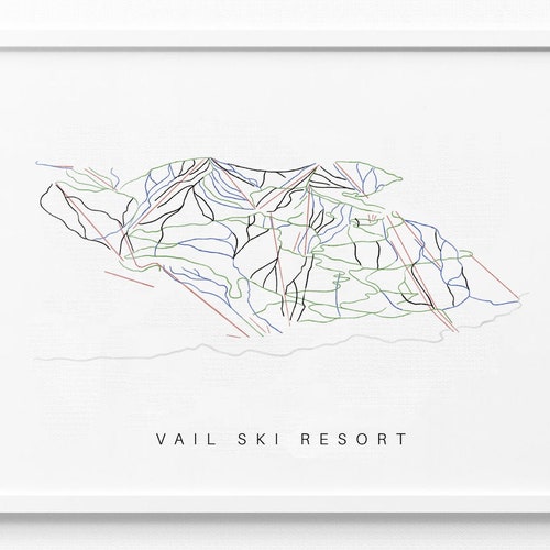 Vail Ski Resort Colorado Trail Map Ski Decor Gift Ski - Etsy