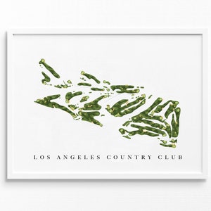 Los Angeles Country Club / Los Ángeles, CA / Mapa del campo de golf, regalos de arte de golf personalizados para decoración de pared para hombres, impresión de acuarela personalizada