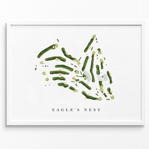 Eagle's Nest Country Club / Phoenix, MD / Mappa del campo da golf, regali personalizzati di arte del golf per uomini, decorazione murale, stampa acquerello personalizzata