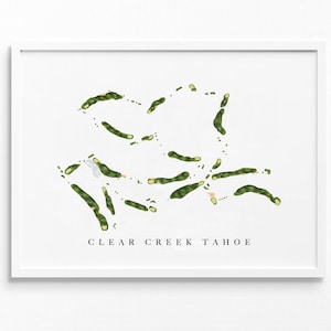 Clear Creek Tahoe | Carson City, NV | Golfbaankaart, gepersonaliseerde golfkunstcadeaus voor mannen Muurdecoratie, aangepaste aquarelafdruk