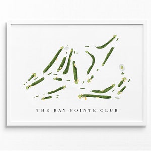 The Bay Pointe Club | Onset, MA | Golfbaankaart, gepersonaliseerde golfkunstcadeaus voor mannen Muurdecoratie, aangepaste aquarelafdruk