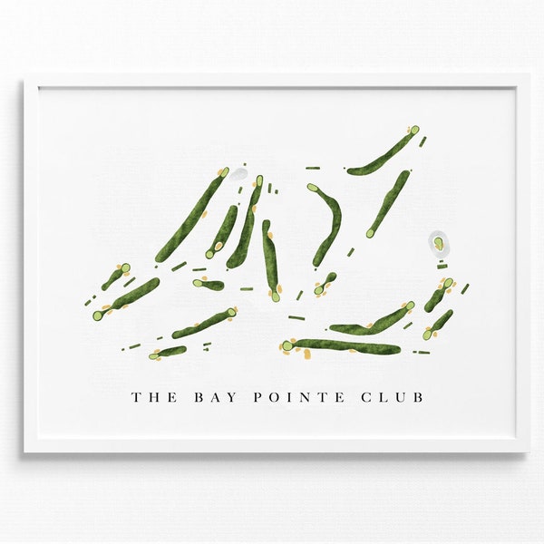 The Bay Pointe Club | Onset, MA | Golf Course Map, Personalized Golf Art Gifts for Men Wall Decor, Custom Watercolor Print