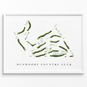 Dunwoody Country Club Atlanta GA Golf Course Map Golfer - Etsy