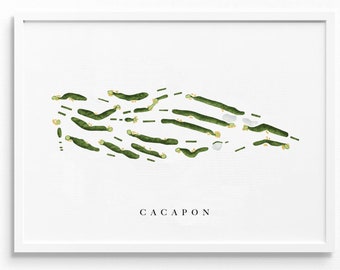 Cacapon Resort State Park | Berkeley Springs, WV | Golf Course Map, Personalized Golf Art Gifts for Men Wall Decor, Custom Watercolor Print