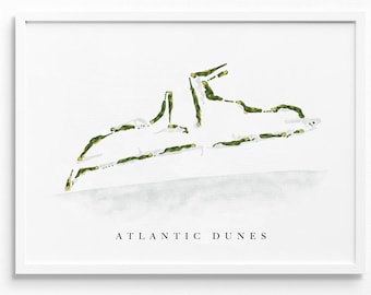 Atlantic Dunes at Sea Pines | Hilton Head Island, SC | Golf Course Map, Golfer Decor Gift for Him, Scorecard Layout | Art Print UNFRAMED