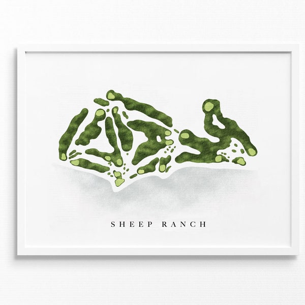 Sheep Ranch | Bandon Dunes Golf Resort | Oregon | Golf Course Map, Personalized Golf Art Gifts for Men Wall Decor, Custom Watercolor Print