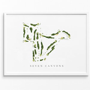 Seven Canyons-golfclub | Sedona, Arizona | Golfbaankaart, gepersonaliseerde golfkunstcadeaus voor mannen Muurdecoratie, aangepaste aquarelafdruk