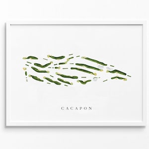 Cacapon Resort State Park | Berkeley Springs, WV | Golf Platz Karte, Golf Kunst Geschenke für Herren Wanddekoration, Benutzerdefinierte Aquarell Druck