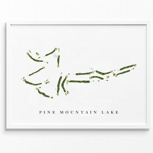 Pine Mountain Lake-golfbaan | Groveland, Californië | Golfbaankaart, gepersonaliseerde golfkunstcadeaus voor mannen Muurdecoratie, aangepaste aquarelafdruk