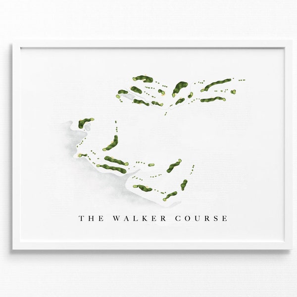 The Walker Course | Clemson, SC | Golf Course Map, Personalized Golf Art Gifts for Men Wall Decor, Custom Watercolor Print