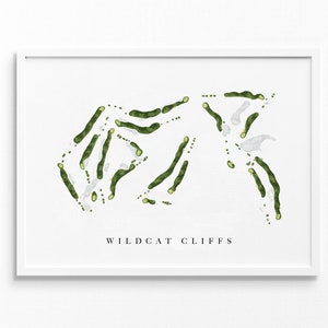 Wilde kliffen | Highlands, North Carolina | Golfbaankaart, gepersonaliseerde golfkunstcadeaus voor mannen Muurdecoratie, aangepaste aquarelafdruk
