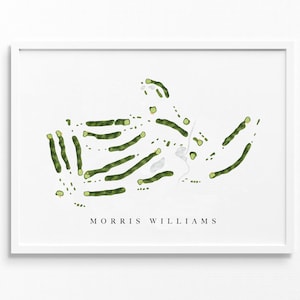 Morris Williams-golfbaan | Austin, Texas | Golfbaankaart, gepersonaliseerde golfkunstcadeaus voor mannen Muurdecoratie, aangepaste aquarelafdruk