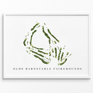 Olde Barnstable Rummelplatz | Cape Cod, MA | Golf Platz Karte, Golf Kunst Geschenke für Herren Wanddekoration, Benutzerdefinierte Aquarell Druck