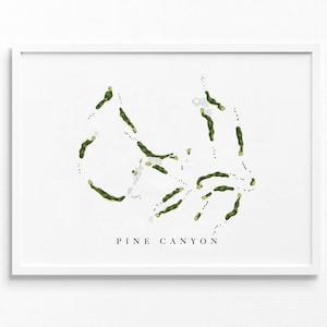 Pine Canyon Club | Flagstaff, Arizona | Golfbaankaart, gepersonaliseerde golfkunstcadeaus voor mannen Muurdecoratie, aangepaste aquarelafdruk