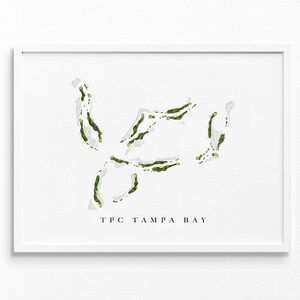 TPC Tampa Bay | Lutz, Florida | Golfbaankaart, gepersonaliseerde golfkunstcadeaus voor mannen Muurdecoratie, aangepaste aquarelafdruk