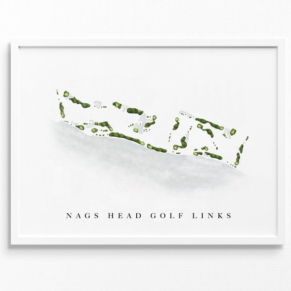 Nags Head Golf Links | Nags Head, NC | Golf Course Map, Personalized Golf Art Gifts for Men Wall Decor, Custom Watercolor Print