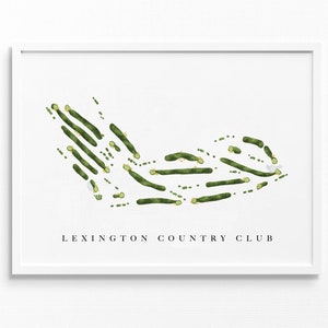 Lexington Country Club | Lexington, Kentucky | Golfbaankaart, gepersonaliseerde golfkunstcadeaus voor mannen Muurdecoratie, aangepaste aquarelafdruk