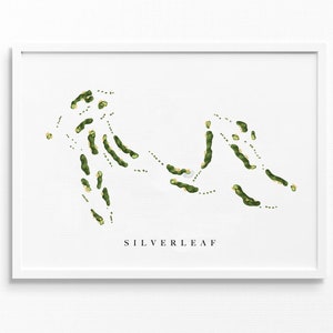 Silverleaf Country Club | Scottsdale, AZ | Plattegrond van de golfbaan, Gepersonaliseerde golfkunstcadeaus voor mannen, Muurdecoratie, Aquarelprint op maat
