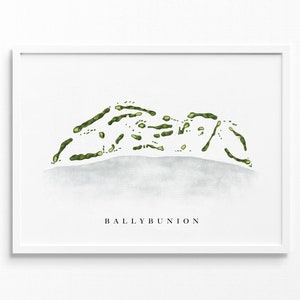 Ballybunion Alter Platz | Irland | Golf Platz Karte, Golf Kunst Geschenke für Herren Wanddekoration, Benutzerdefinierte Aquarell Druck