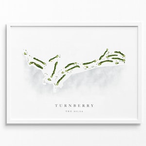Turnberry Ailsa | Turnberry, England | Golf Platz Karte, Golf Kunst Geschenke für Herren Wanddekoration, Benutzerdefinierte Aquarell Druck