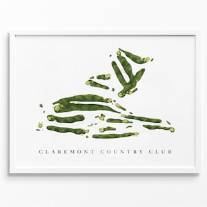 Claremont Country Club | Oakland, Californië | Golfbaankaart, gepersonaliseerde golfkunstcadeaus voor mannen Muurdecoratie, aangepaste aquarelafdruk