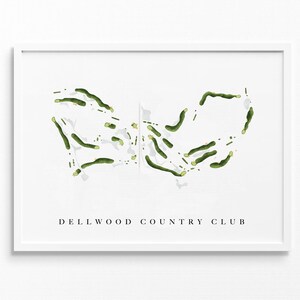 Dellwood Country Club / Minnesota / Mappa del campo da golf, regali personalizzati di arte del golf per uomini, decorazione murale, stampa acquerello personalizzata