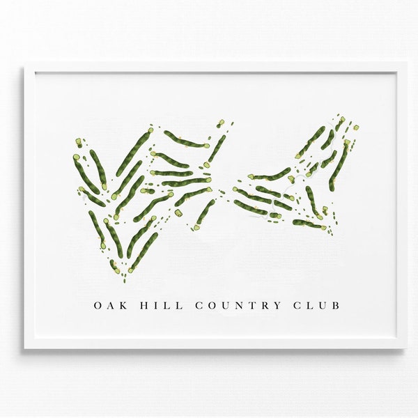 Oak Hill Country Club | Rochester, NY | East & West | Golf Course Map, Golfer Decor Gift, Scorecard Layout | Watercolor-style Fine Art Print
