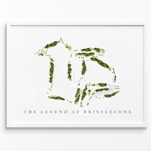 De legende bij Bristlecone | Hartland, Wisconsin | Golfbaankaart, gepersonaliseerde golfkunstcadeaus voor mannen Muurdecoratie, aangepaste aquarelafdruk