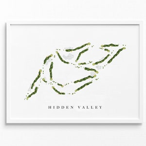 Countryclub Hidden Valley | Reno, NV | Golfbaankaart, gepersonaliseerde golfkunstcadeaus voor mannen Muurdecoratie, aangepaste aquarelafdruk