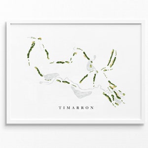 Timarron Country Club / Southlake, TX / Mappa del campo da golf, regali personalizzati di arte del golf per uomini, decorazioni murali, stampa acquerello personalizzata