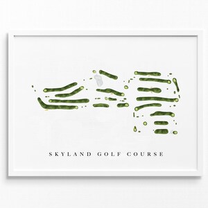 Skyland-golfbaan | Hinckley, Ohio | Golfbaankaart, gepersonaliseerde golfkunstcadeaus voor mannen Muurdecoratie, aangepaste aquarelafdruk