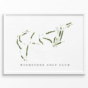Windstone-golfclub | Ringgold, Georgia | Golfbaankaart, gepersonaliseerde golfkunstcadeaus voor mannen Muurdecoratie, aangepaste aquarelafdruk