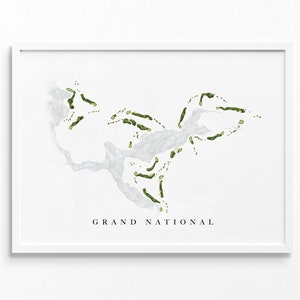 RTJ Golf Spur bei Grand National | Opelika, AL | Golf Platz Karte, Golf Kunst Geschenke für Herren Wanddekoration, Benutzerdefinierte Aquarell Druck