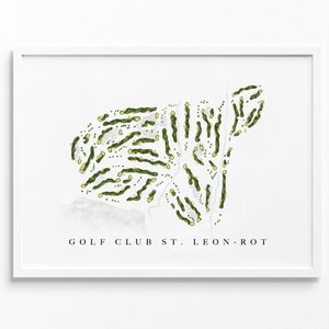 Golfclub St. Leon-Rot | Duitsland | Golfbaankaart, gepersonaliseerde golfkunstcadeaus voor mannen Muurdecoratie, aangepaste aquarelafdruk