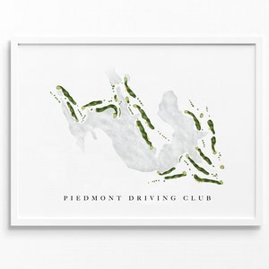 Piemonte Driving Club | Atlanta, Georgia | Golfbaankaart, gepersonaliseerde golfkunstcadeaus voor mannen Muurdecoratie, aangepaste aquarelafdruk