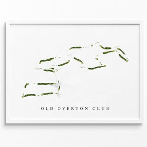 Old Overton Club | Vestavia Hills, AL | Golfbaankaart, gepersonaliseerde golfkunstcadeaus voor mannen Muurdecoratie, aangepaste aquarelafdruk