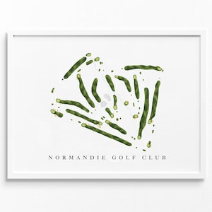 Golfclub Normandië | St. Louis, Missouri | Golfbaankaart, gepersonaliseerde golfkunstcadeaus voor mannen Muurdecoratie, aangepaste aquarelafdruk