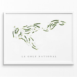 Le Golf National | Frankrijk | Golfbaankaart, gepersonaliseerde golfkunstcadeaus voor mannen Muurdecoratie, aangepaste aquarelafdruk
