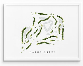 Gator Creek Golf Club | Sarasota, FL | Golf Course Map, Golfer Decor Gift for Him, Scorecard Layout | Art Print UNFRAMED
