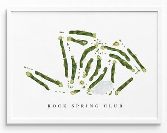 Rock Spring Club | West Orange, NJ | Golf Course Map, Personalized Golf Art Gifts for Men Wall Decor, Custom Watercolor Print