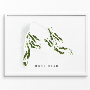 Schweine Kopf | Irland | Golf Platz Karte, Golf Kunst Geschenke für Herren Wanddekoration, Benutzerdefinierte Aquarell Druck